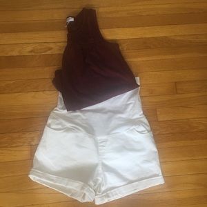 XS White Maternity Shorts